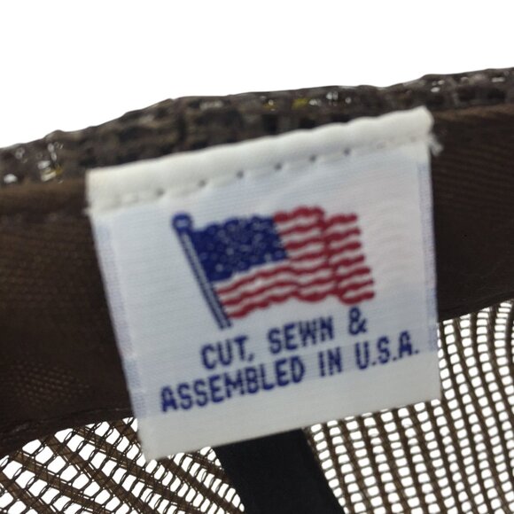 VTG Whiteknuckler Brand Trucker Hat Snapback Baseball Cap Mesh Yellow Brown USA - Picture 5 of 7